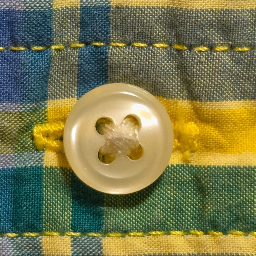 Ralph Lauren Boys XL 18-20 Yellow Blue Plaid Button Down‎ Long Sleeve Shirt